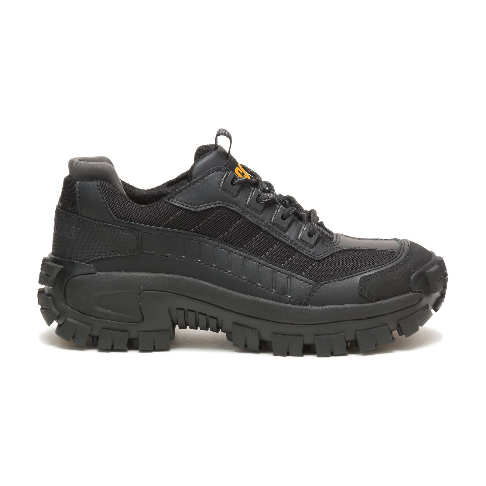 Caterpillar Shoes Online - Caterpillar Invader Steel Toe Mens Work Shoes Black (593176-HWJ)